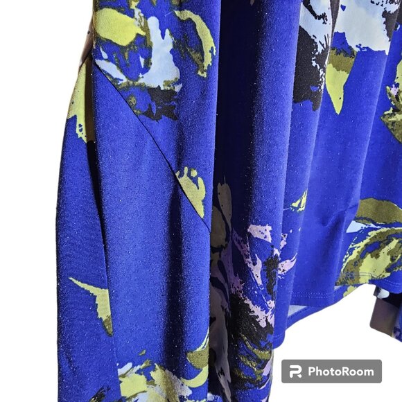 🌺blue floral short sleeved, Jacqlyn Smith, size 3X - Picture 3 of 7